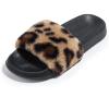 FITORY Girls Sandals Toddler, Faux Fur Slides with Elastic Back Strap Flats Shoes for Kids