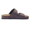 FITORY Boys Girls Glitter Slide Sandals, Cork Slipper with Adjustable Straps for Little Kid/Big Kid(Brown)