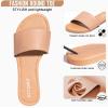 FITORY Women’s Slide Sandals Fashion Square Open Toe with Cushioned Footbed Slippers for Beach Size(Nude-round)