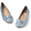FITORY Girls Dress Shoes, Glitter Mary Jane Ballet Flats Slip on with Bow for Little Kid Blue Size 13.5-1