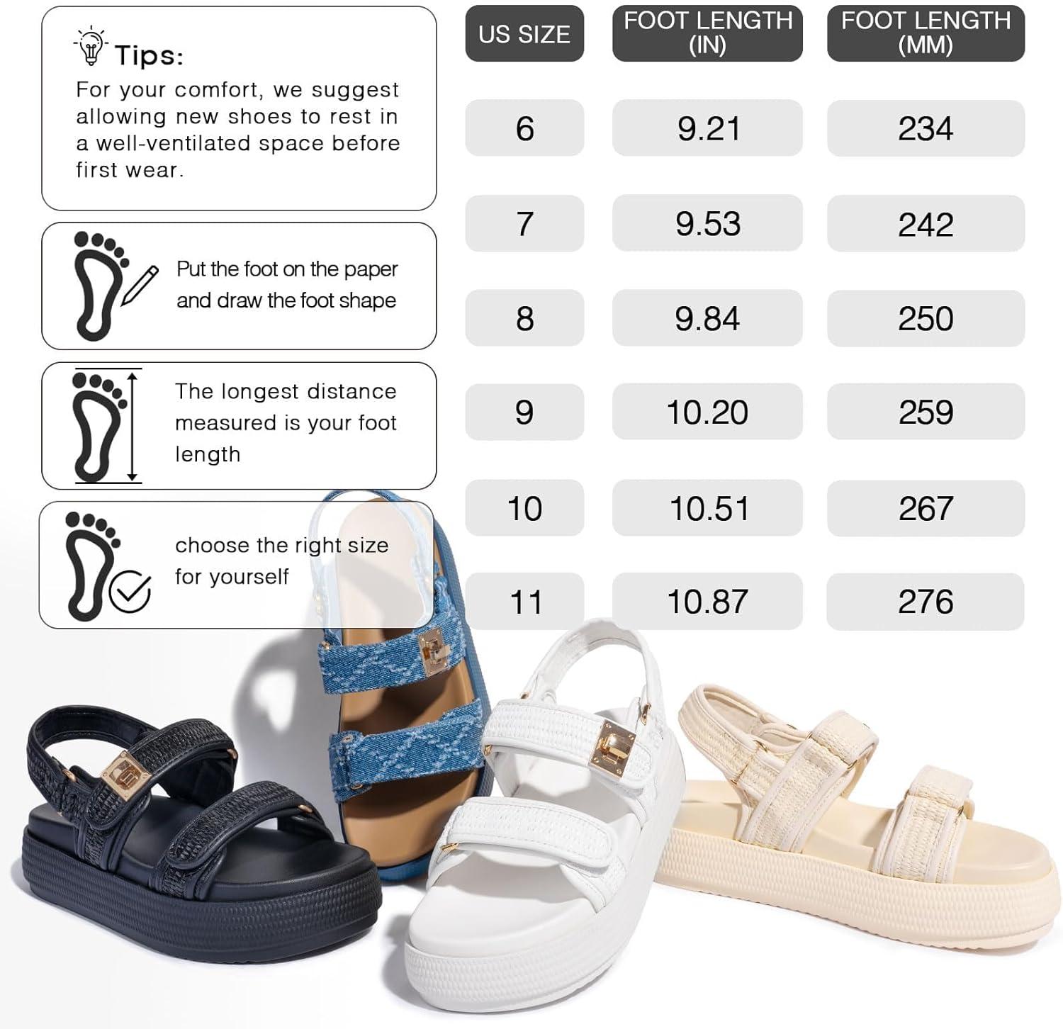 imageFITORY Women Platform Sandals Comfortable Open Toe Beach Shoes with Adjustable Buckle Straps for Summer Size 611Beige