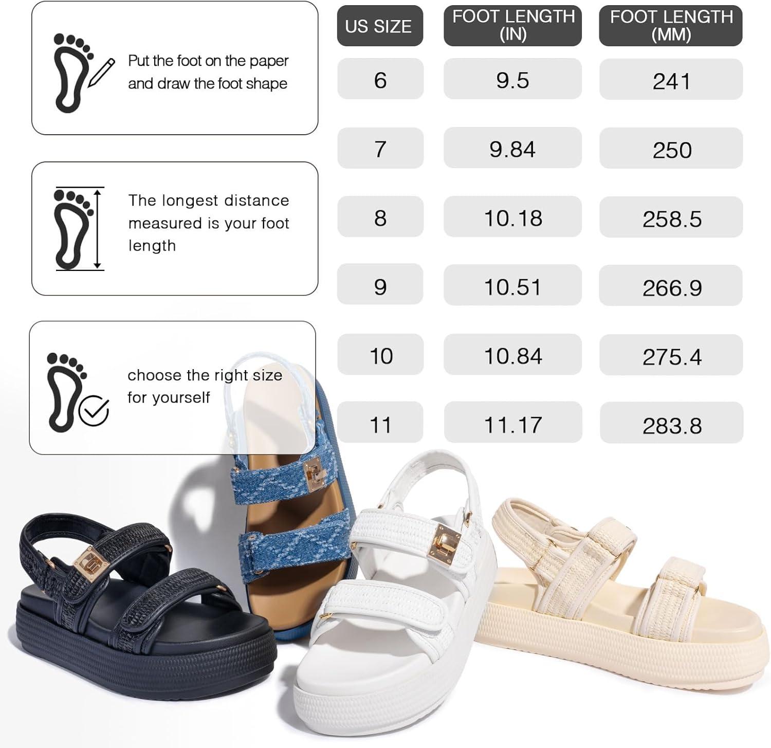 imageFITORY Women Platform Sandals Comfortable Open Toe Beach Shoes with Adjustable Buckle Straps for Summer Size 611Black