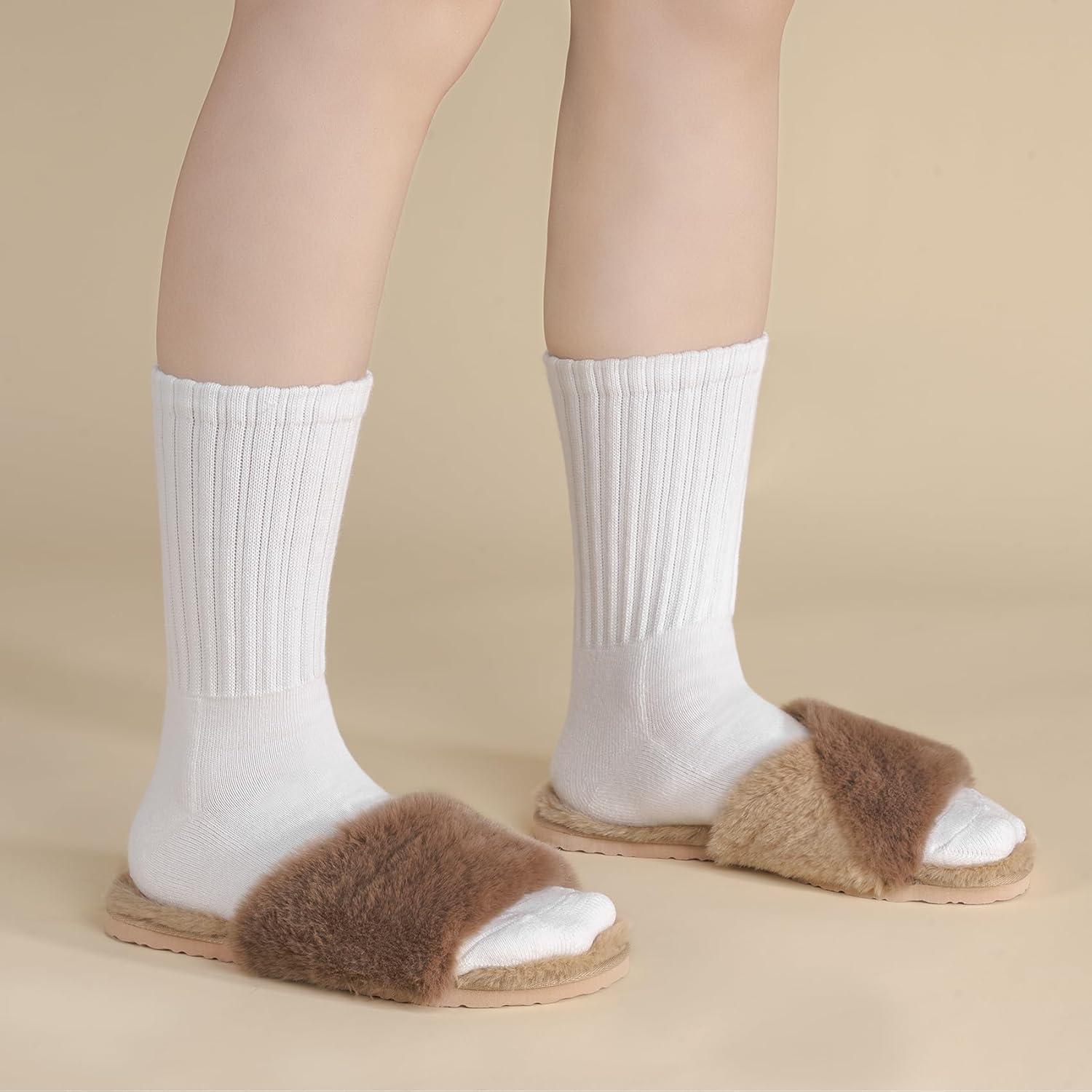 imageFITORY Womens Memory Foam Slippers Cross Band Fuzzy House Shoes with Stylish and Comfy Open Toe for Indoor Outdoor Size 611Browncamel