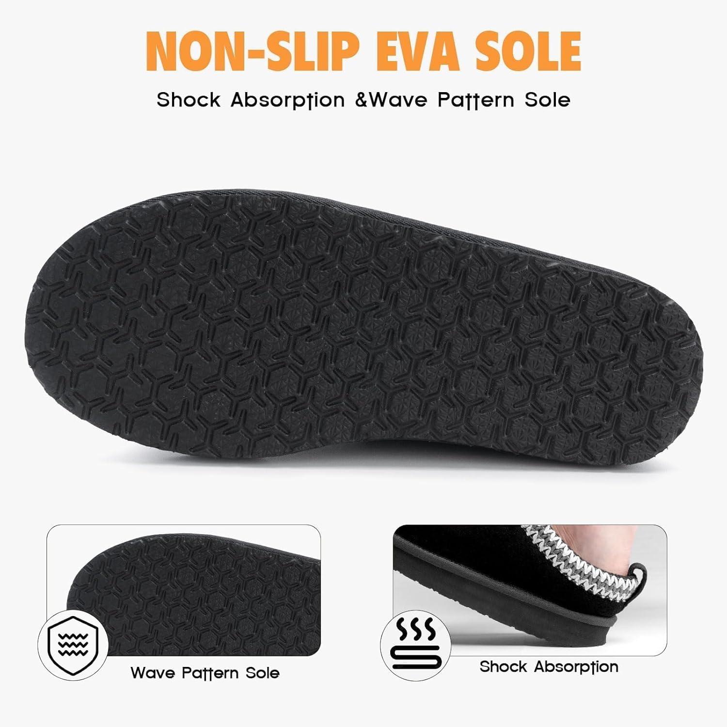 imageFITORY Womens Suede Slipper  Flat Short Mini Boots with Fur Fleece  Winter Casual Comfort ShoesBlack