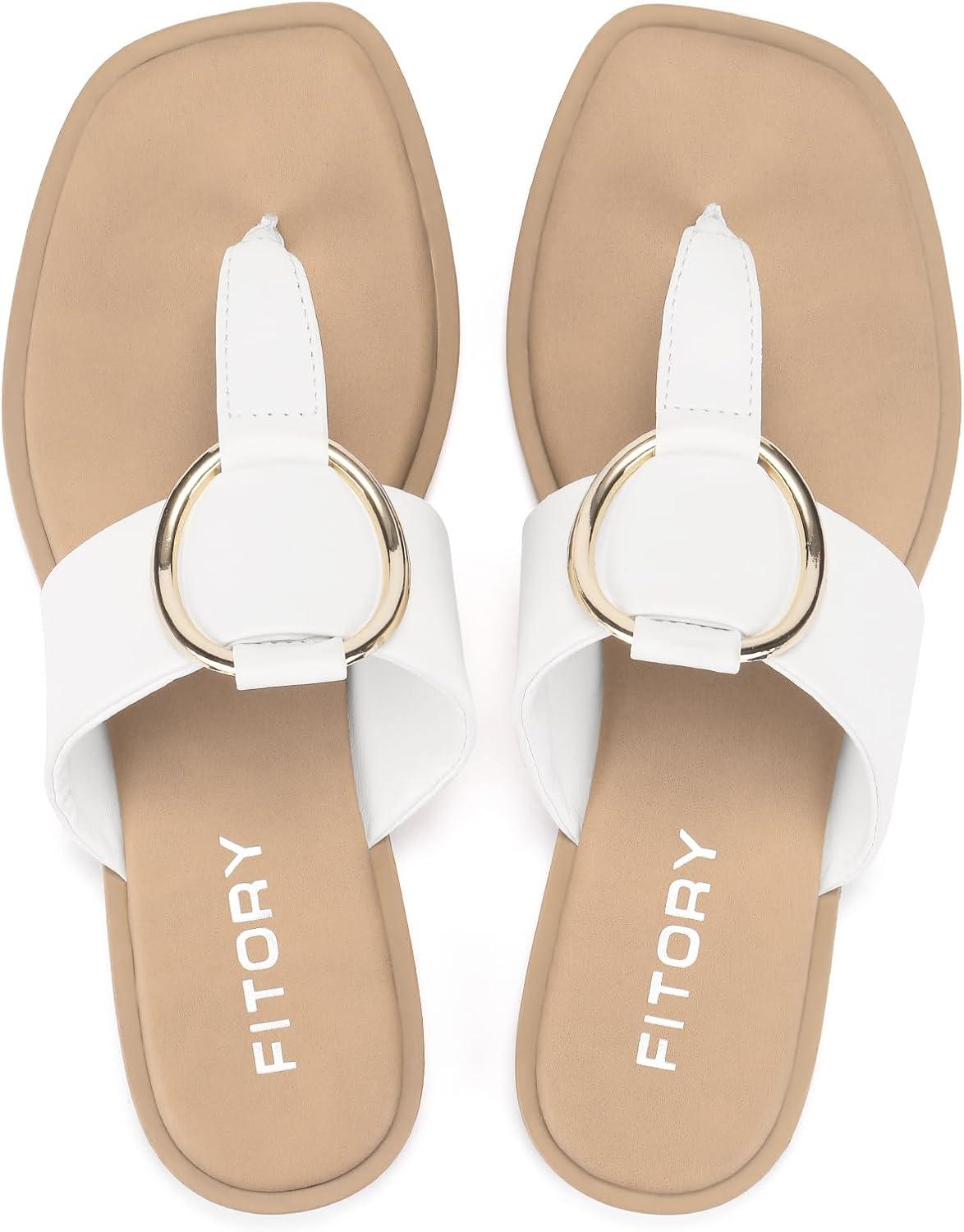 imageFITORY Womens Wide Thong Flip Flop SandalFashion Slides Casual Flat Sandal for Summer Size 611