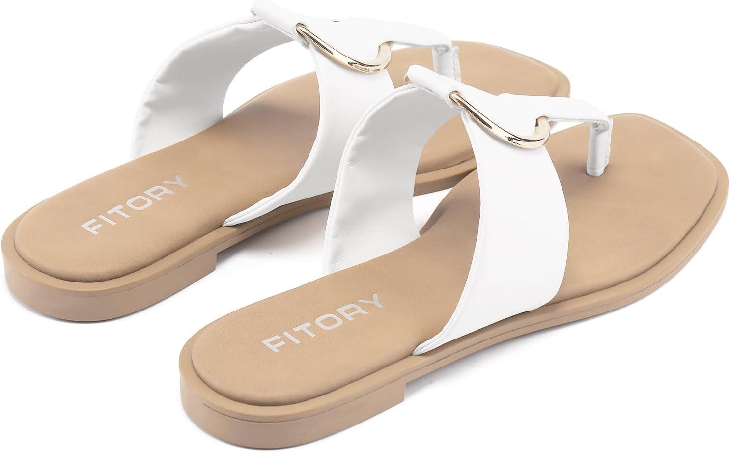 imageFITORY Womens Wide Thong Flip Flop SandalFashion Slides Casual Flat Sandal for Summer Size 611