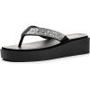 imageFITORY Women Flip Flops Platform Sandals with Rhinestone SizeClear
