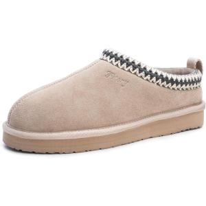 FITORY Women’s Suede Slipper | Flat Short Mini Boots with Fur Fleece | Winter Casual Comfort Shoes(Grey)
