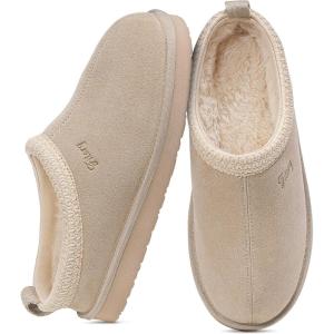 FITORY Women’s Suede Slipper | Flat Short Mini Boots with Fur Fleece | Winter Casual Comfort Shoes(Sand)