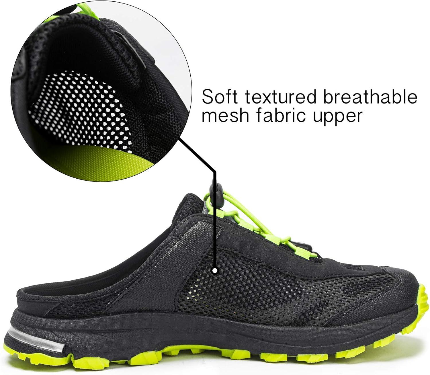 imageFITORY Mens Womens Slip on Sneakers Sandals Garden Clogs Casual Slipper Indoor Outdoor Slides Unisex GreenBlack