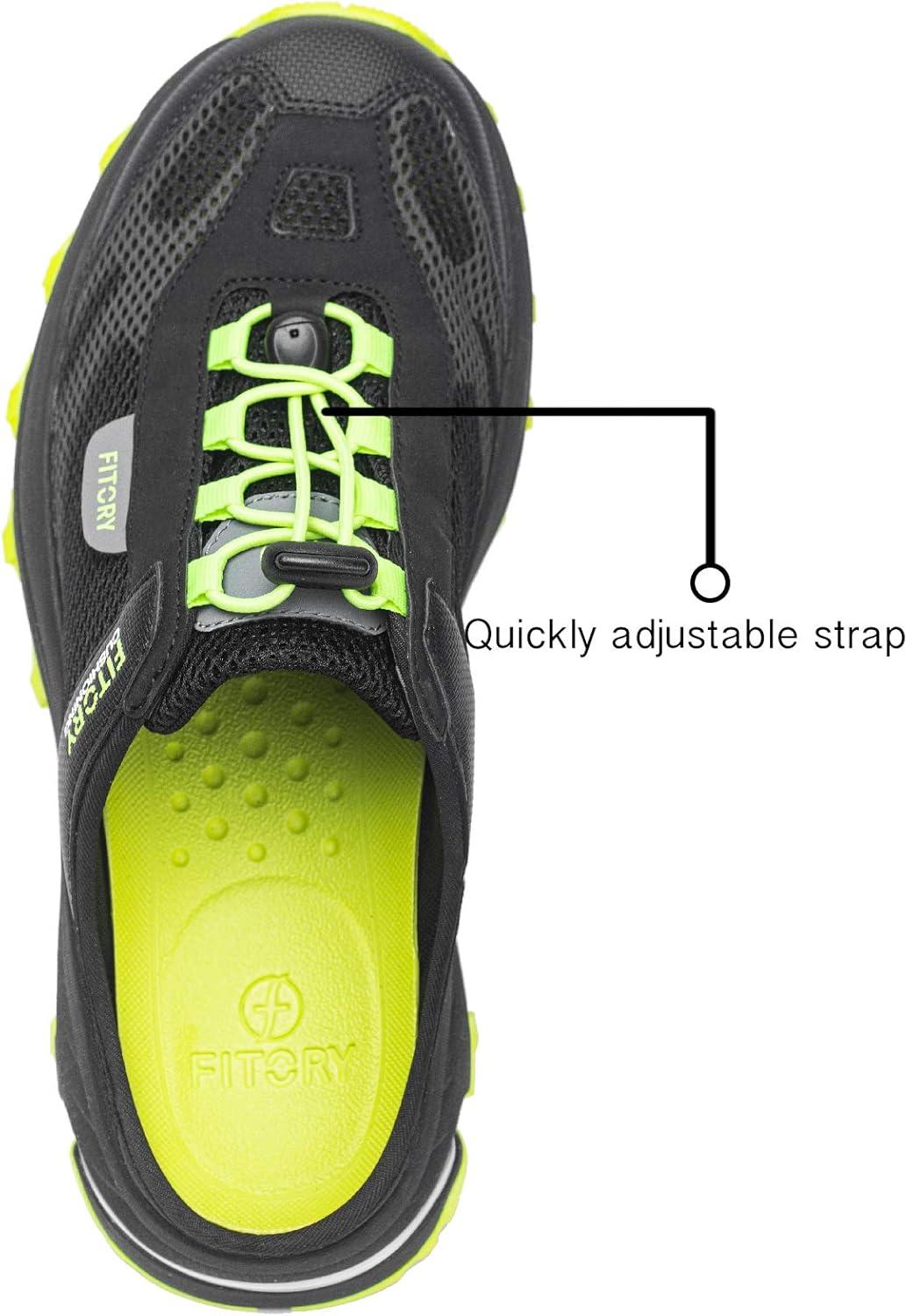 imageFITORY Mens Womens Slip on Sneakers Sandals Garden Clogs Casual Slipper Indoor Outdoor Slides Unisex GreenBlack