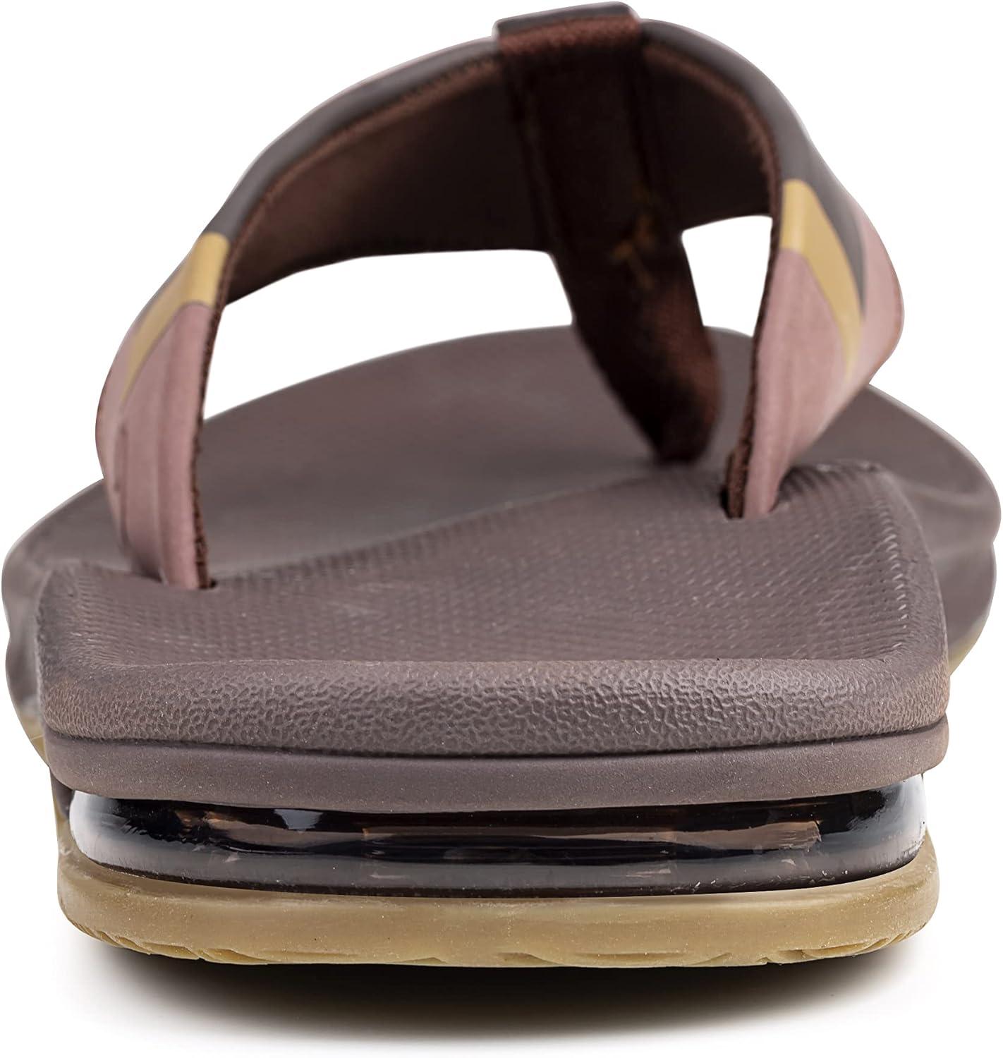 imageMens Sport Flip Flops Arch Support Thong Sandals with Air Cushion for Outdoor Brown Size 11