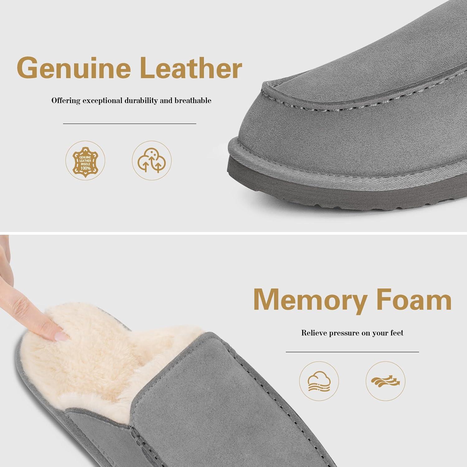 imageFITORY Mens Faux Fur House SlippersSlip on Cozy Winter Shoes for Indoor and Outdoor Size 714Dark Gray