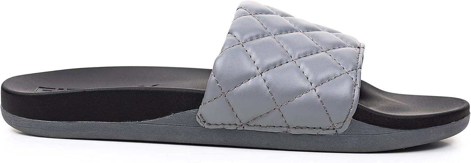 imageFITORY Women Slides Casual Open Toe Slippers Slip On Sandals for Indoor Outdoor Gray Size 8