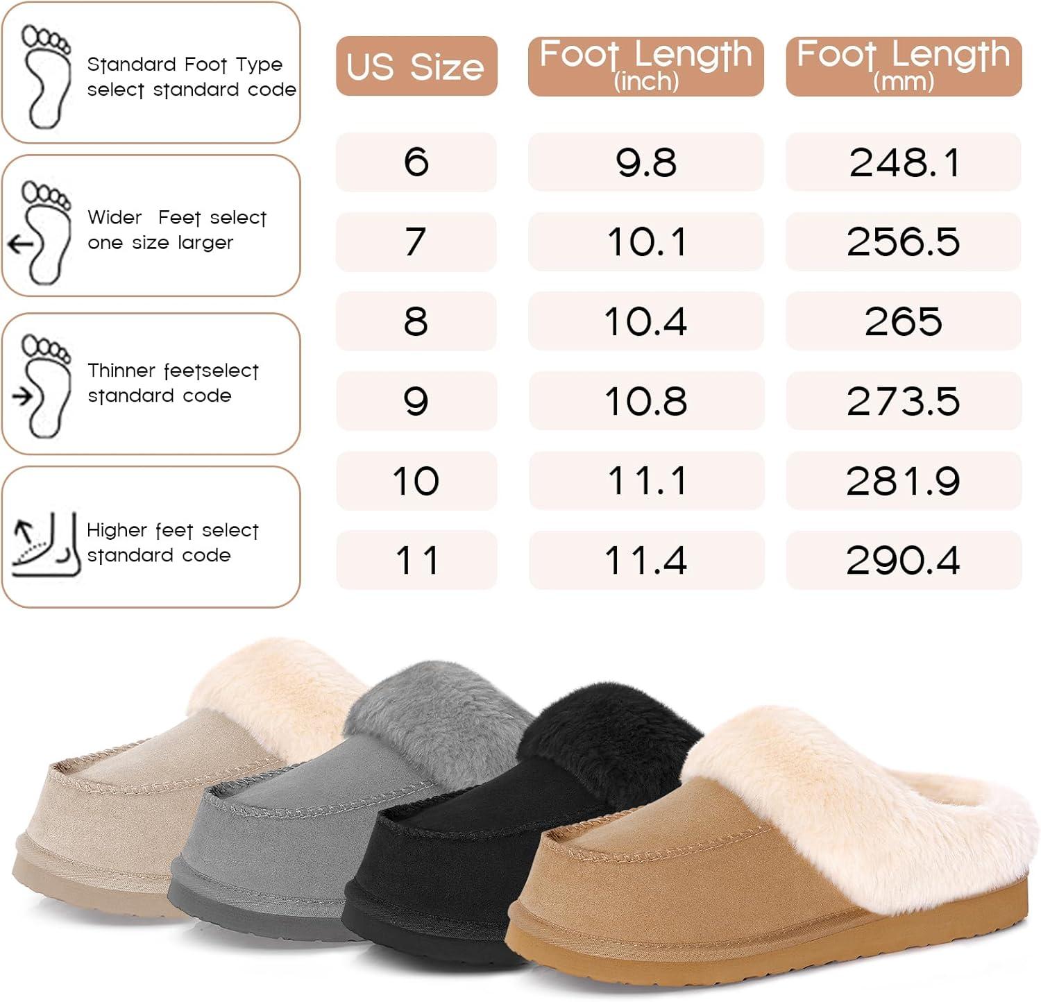 imageFITORY Womens Winter Faux Fur SlippersEasy to Wear Plush House Shoes Size 611Black