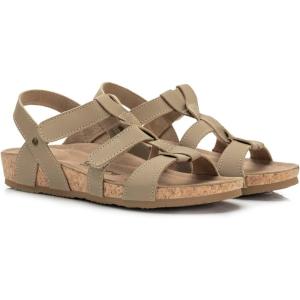 FITORY Women’s Cork Wedge Sandal Platform Slides with Adjustable Strap Size 6-11(Stone)
