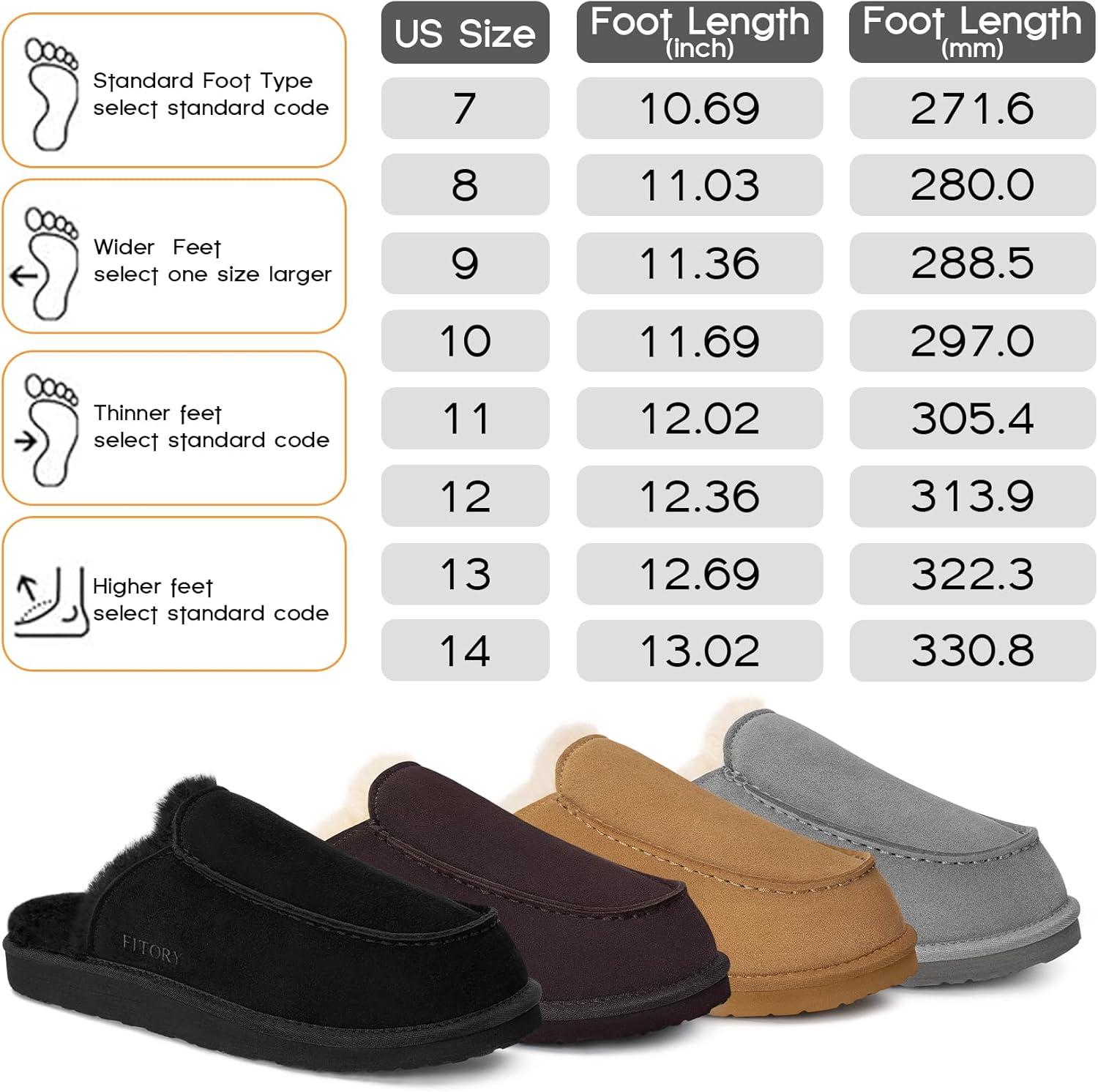 imageFITORY Mens Faux Fur House SlippersSlip on Cozy Winter Shoes for Indoor and Outdoor Size 714Black