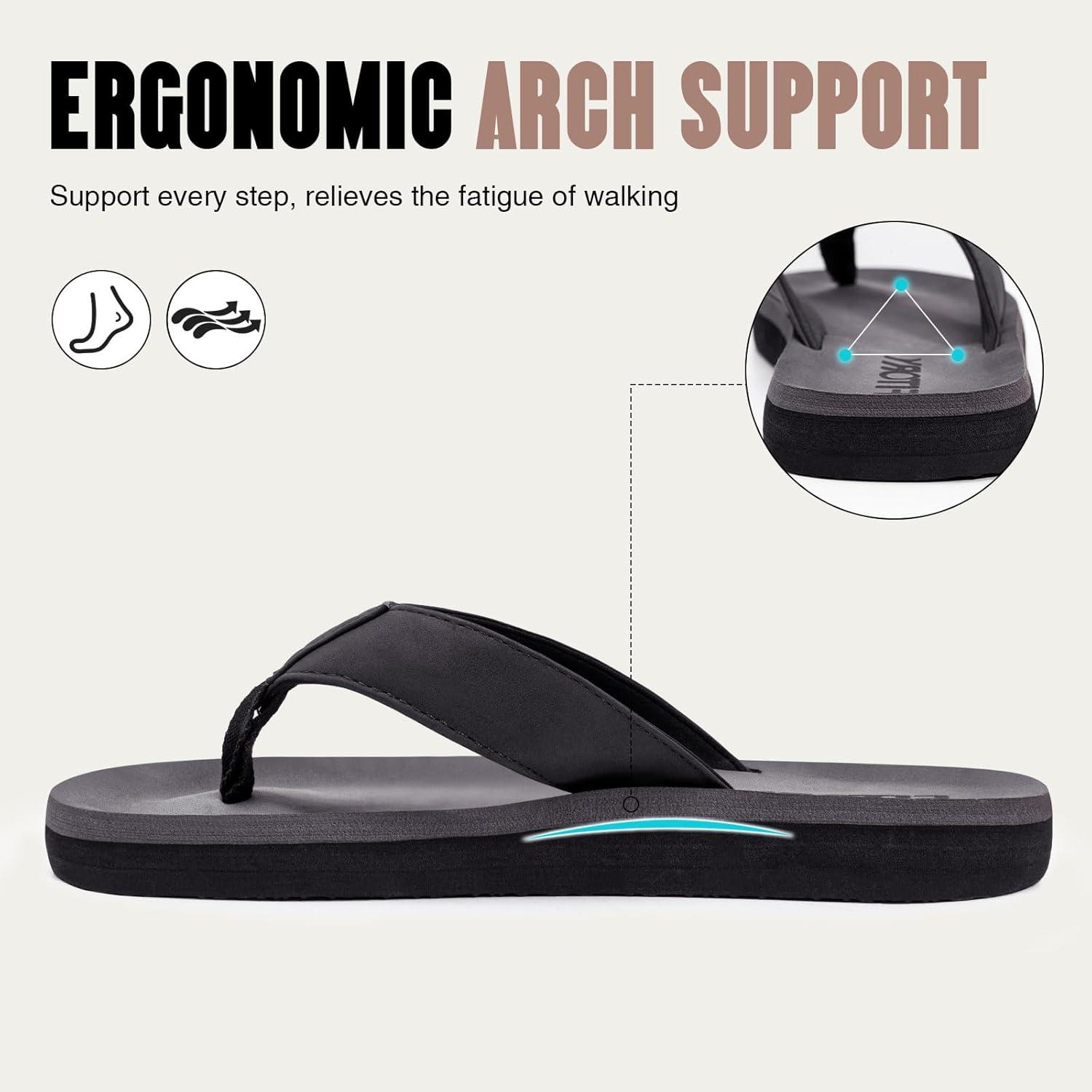 imageFITORY Mens FlipFlops Thongs Sandals Comfort Slippers for BeachBlack 2