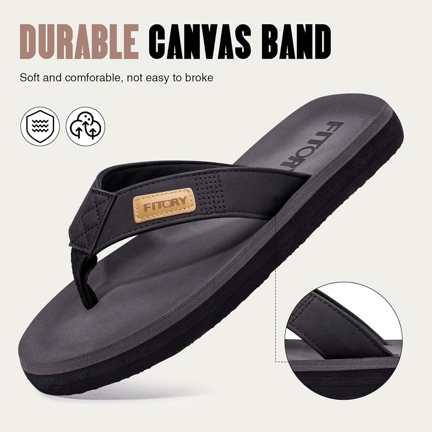 imageFITORY Mens FlipFlops Thongs Sandals Comfort Slippers for BeachBlack 2