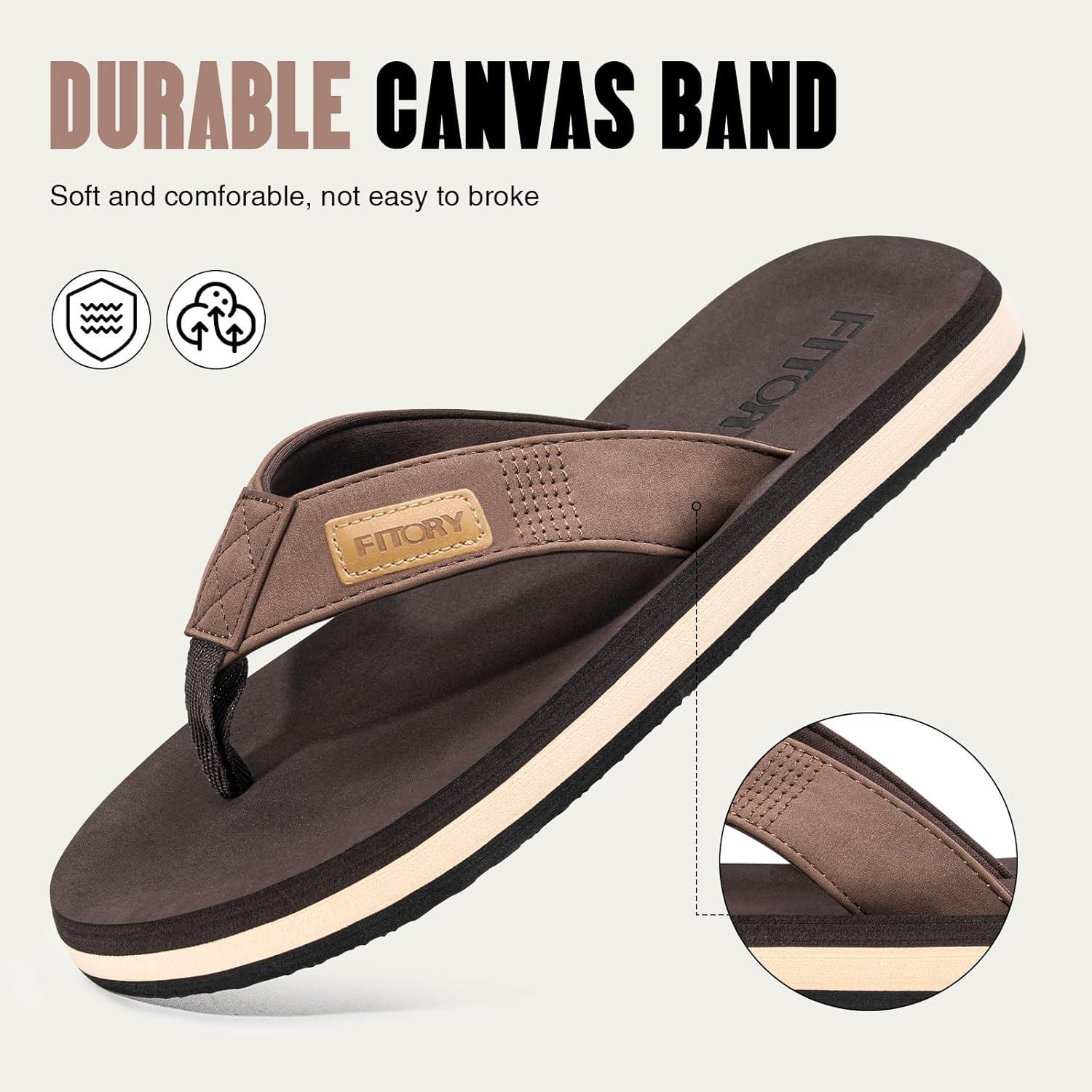 imageFITORY Mens FlipFlops Thongs Sandals Comfort Slippers for BeachBrown 2