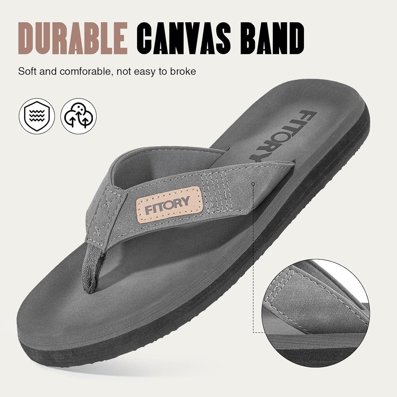 imageFITORY Mens FlipFlops Thongs Sandals Comfort Slippers for BeachGray 2