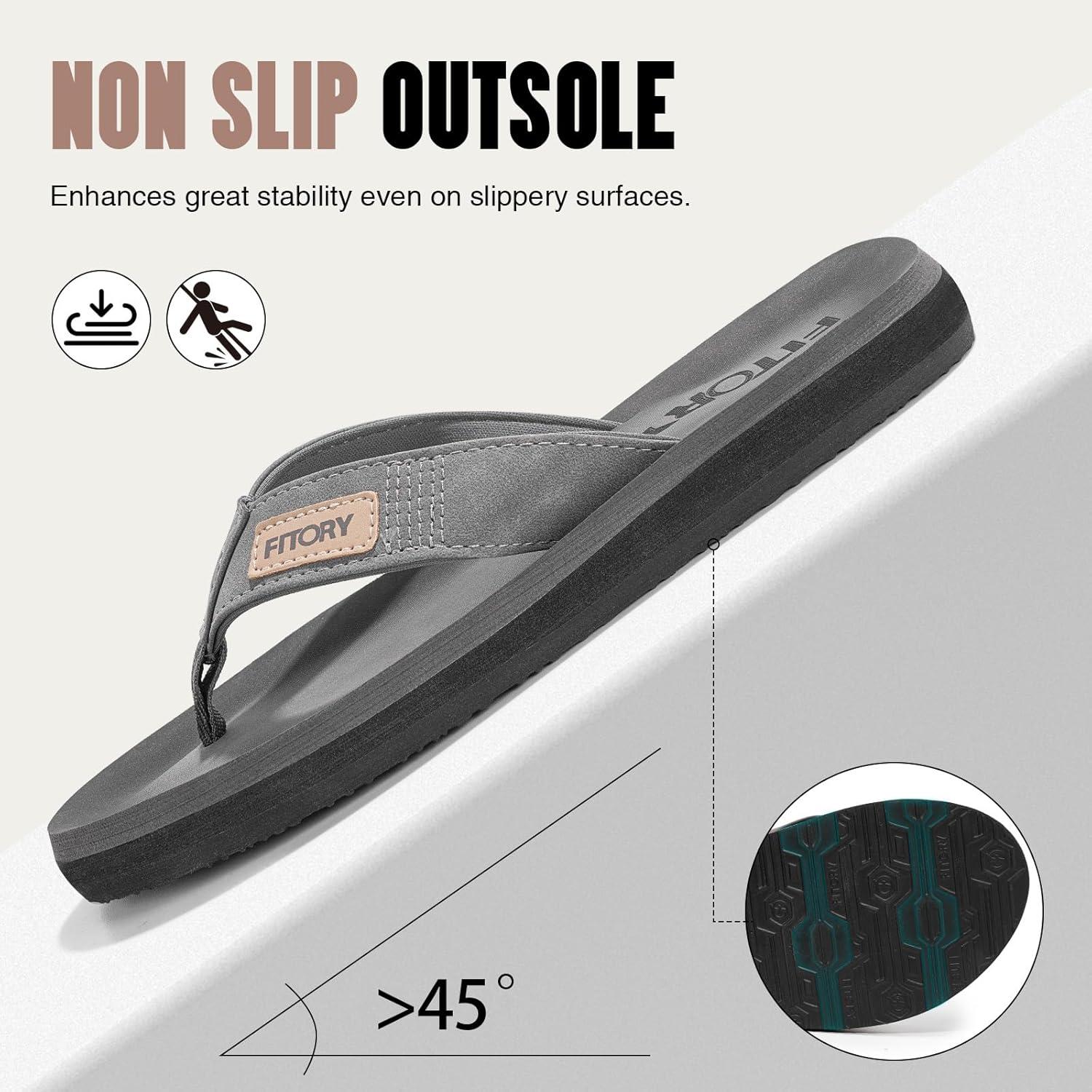 imageFITORY Mens FlipFlops Thongs Sandals Comfort Slippers for BeachGray 2