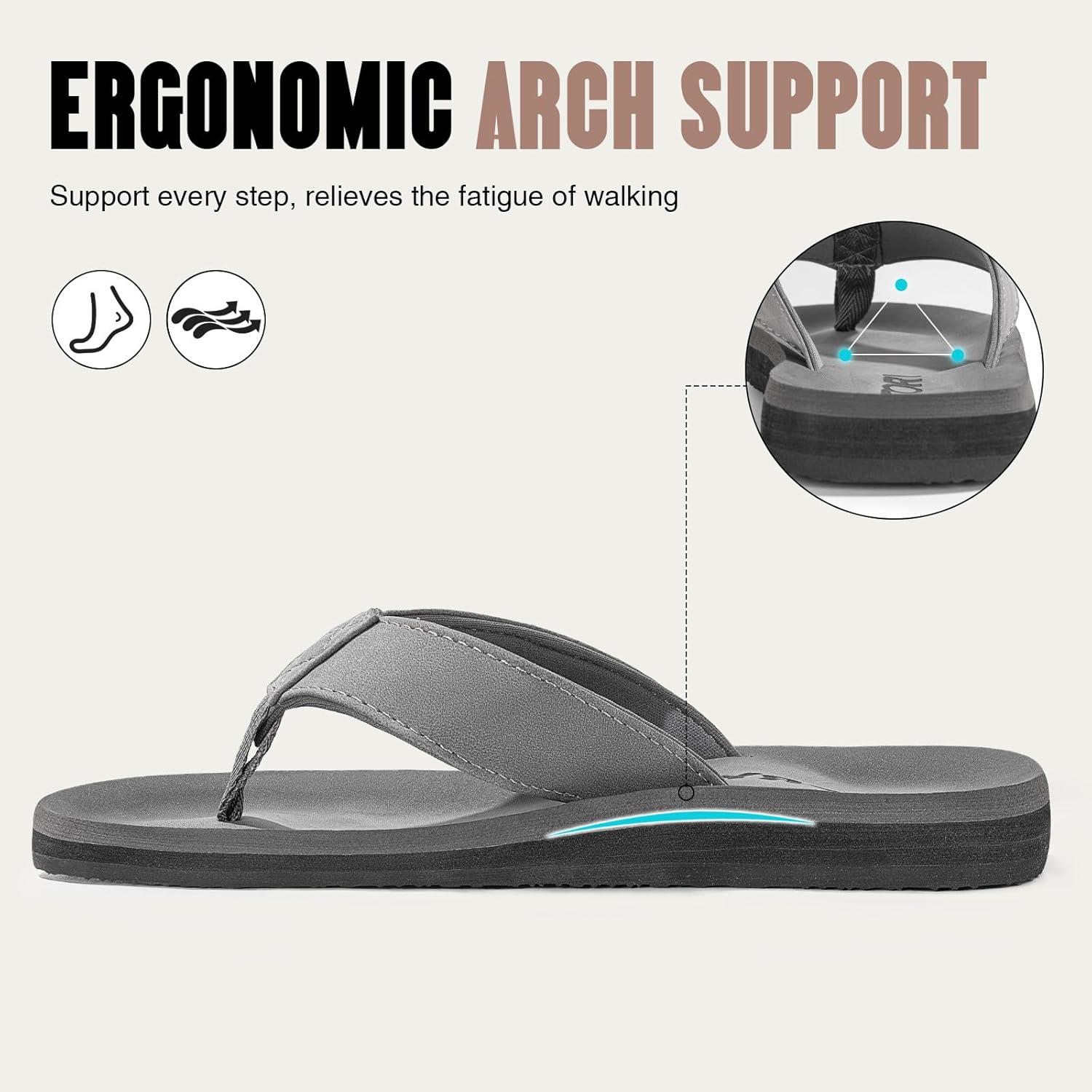 imageFITORY Mens FlipFlops Thongs Sandals Comfort Slippers for BeachGray 2