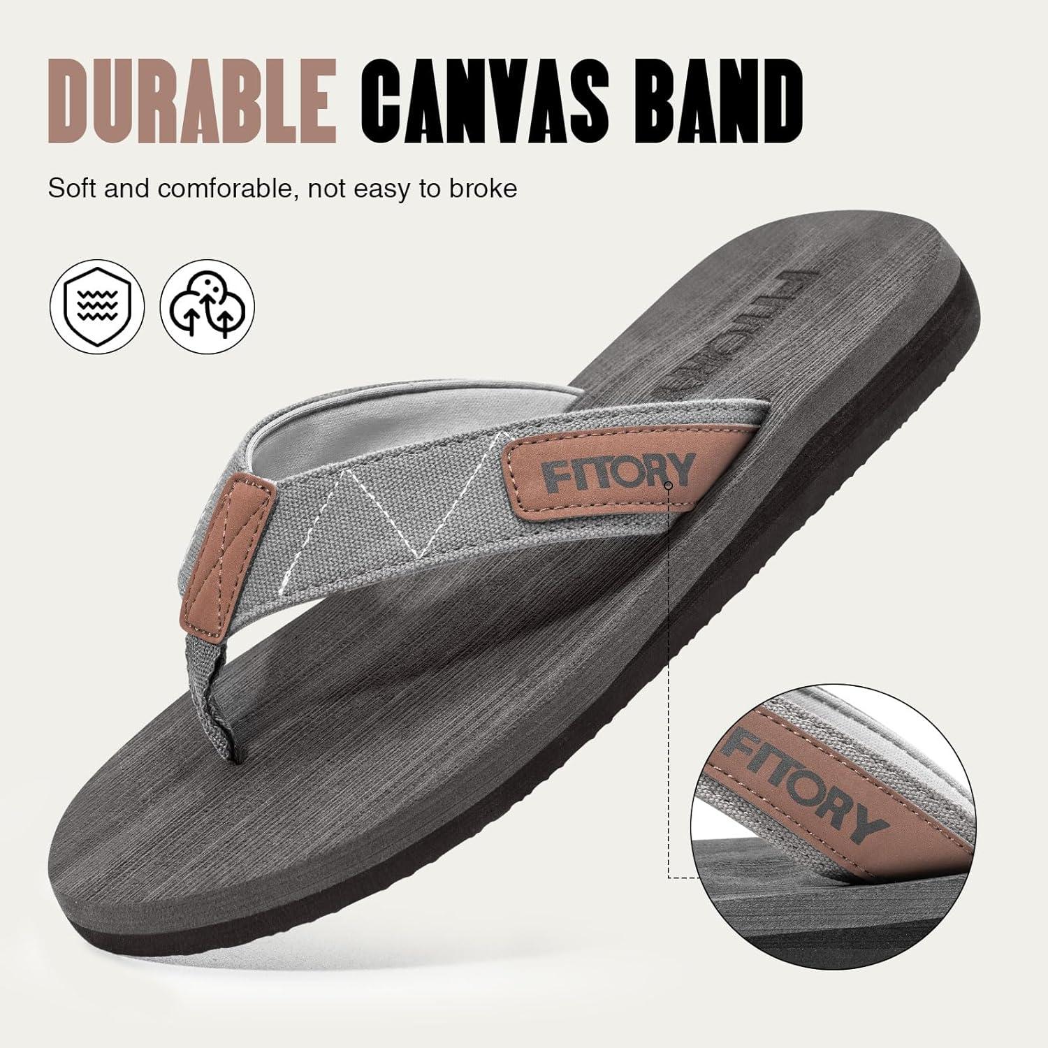 imageFITORY Mens FlipFlops Thongs Sandals Comfort Slippers for BeachGrey