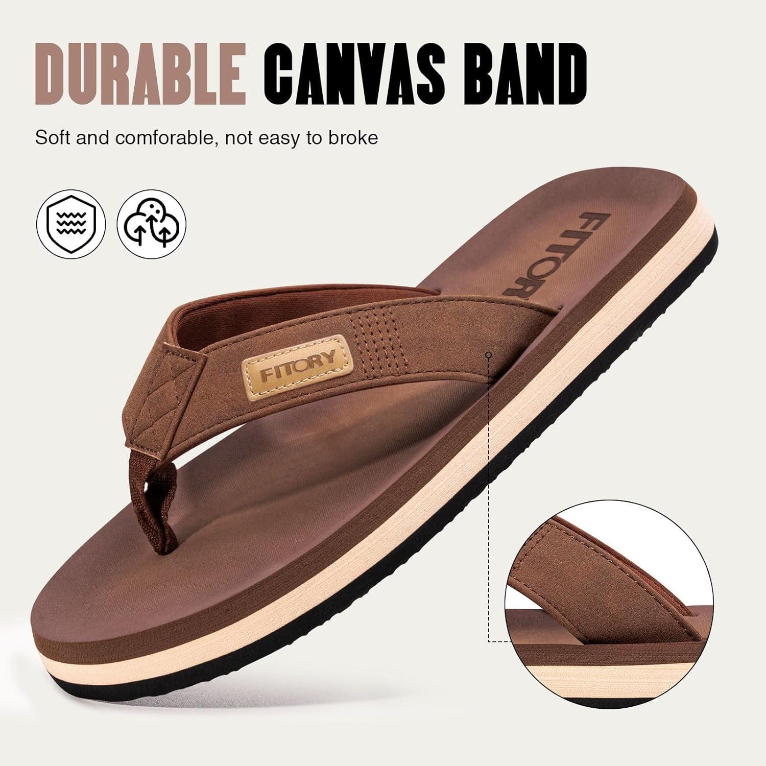 imageFITORY Mens FlipFlops Thongs Sandals Comfort Slippers for BeachTan