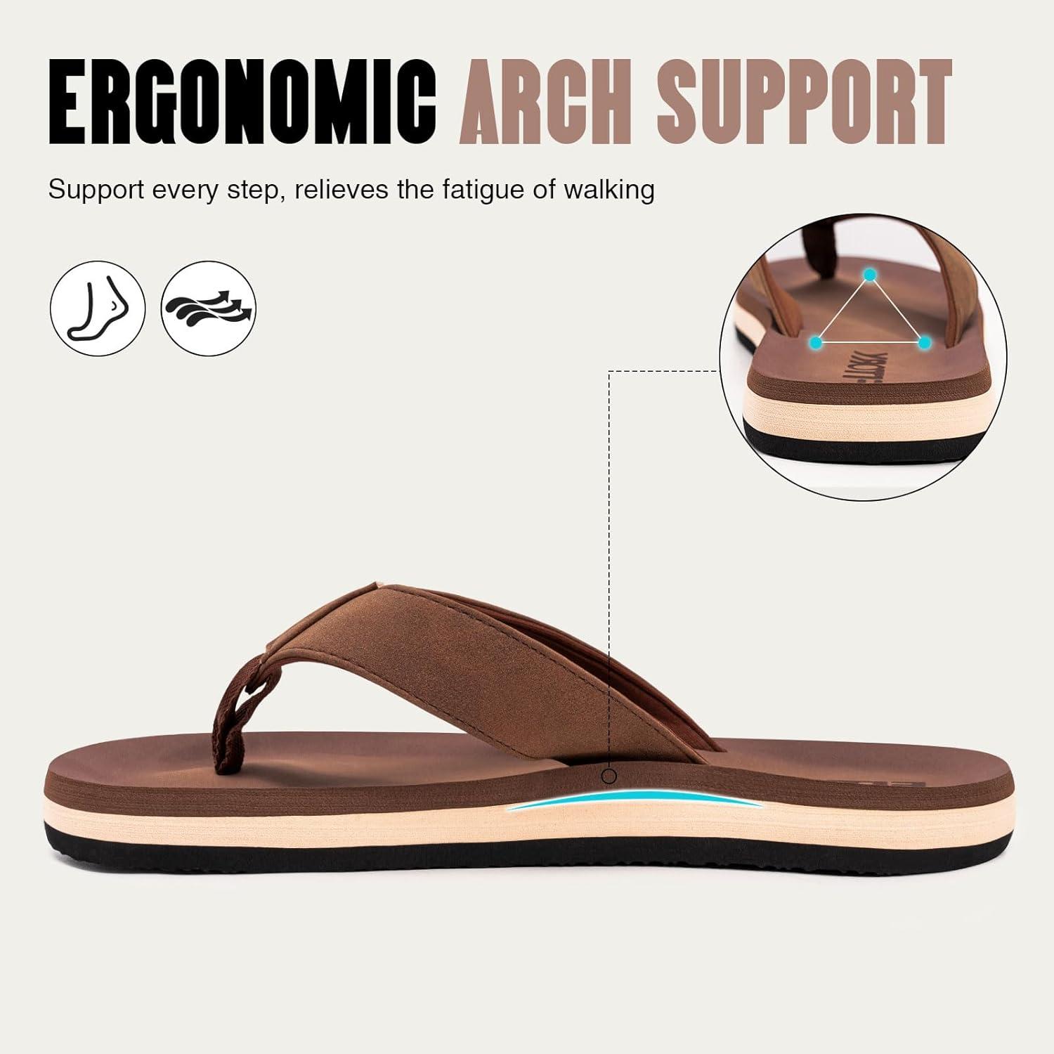 imageFITORY Mens FlipFlops Thongs Sandals Comfort Slippers for BeachTan