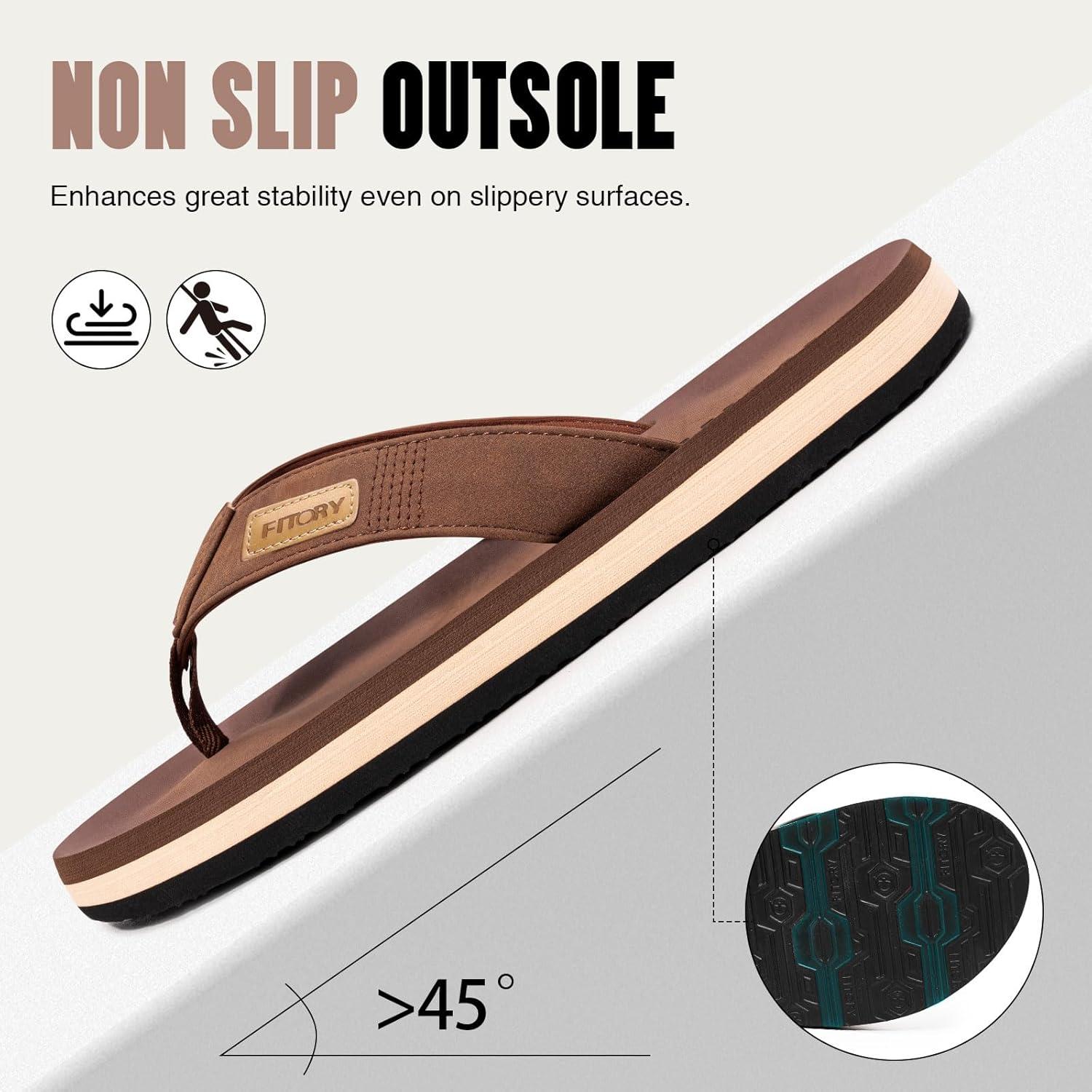 imageFITORY Mens FlipFlops Thongs Sandals Comfort Slippers for BeachTan