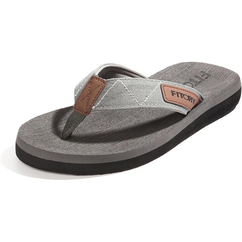 imageFITORY Mens FlipFlops Thongs Sandals Comfort Slippers for BeachGrey