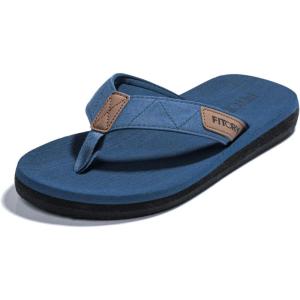 FITORY Men’s Flip-Flops, Thongs Sandals Comfort Slippers for Beach(Blue)
