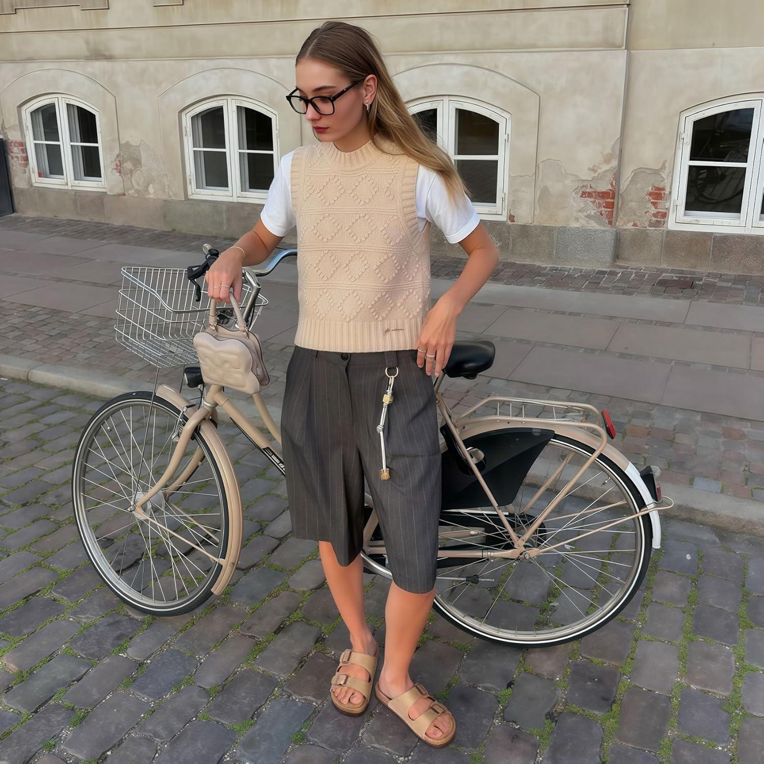 imageFITORY Womens Flat Sandals with Cork Footbed Open Toe Slides Adjustable Slip On Slippers for Summer Size 611Taupe Suede