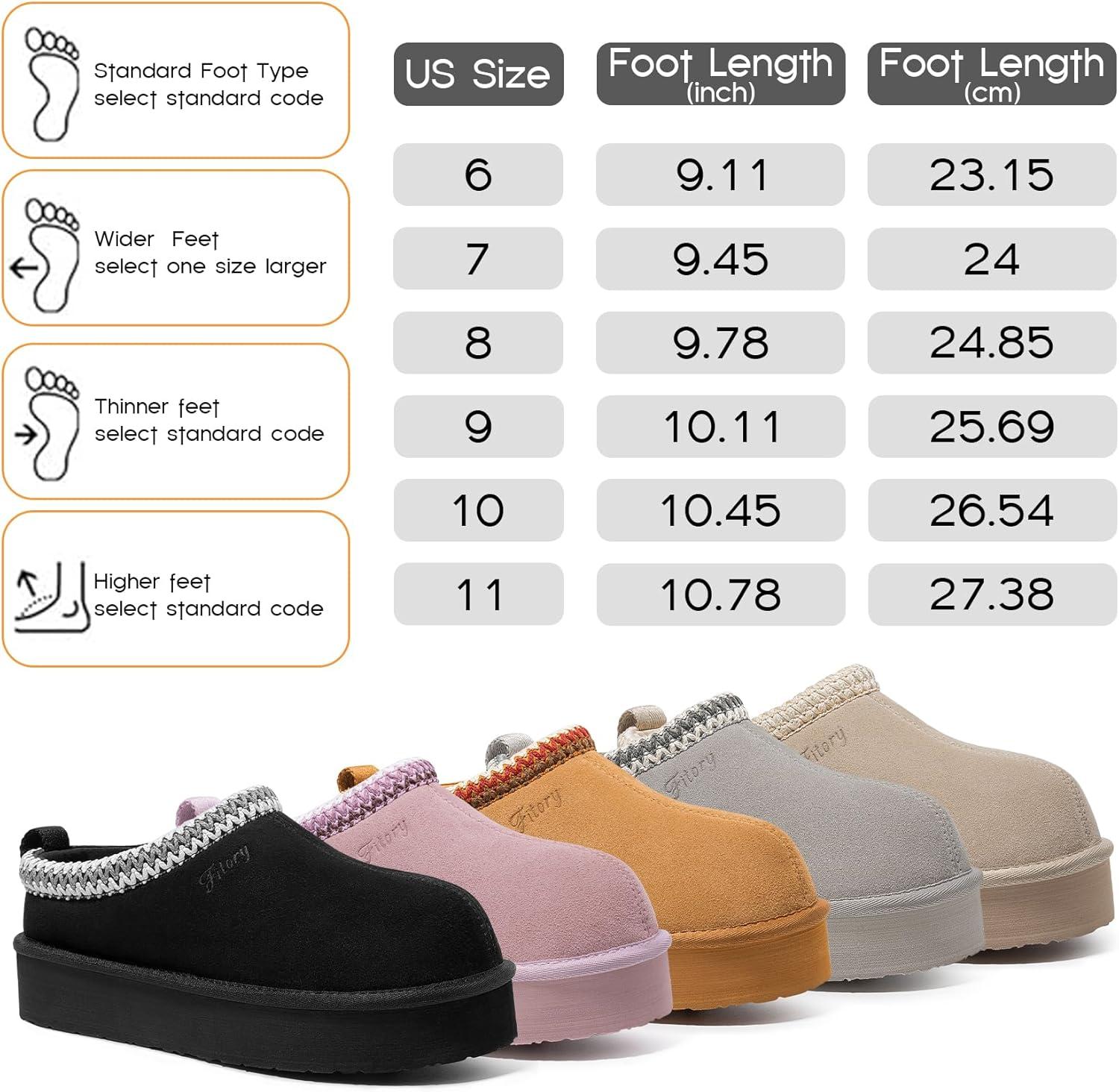 imageFITORY Womens Suede Slipper Flat Short Mini Boots with Fur Fleece Winter Casual Comfort ShoesPitch Black