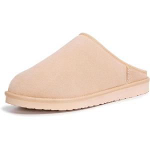 FITORY Men’s Suede House Slippers, Slip on Warm Cozy Home Shoes with Soft Plush Lining for Winter, Indoor and Outdoor Size 7-14(Tan)